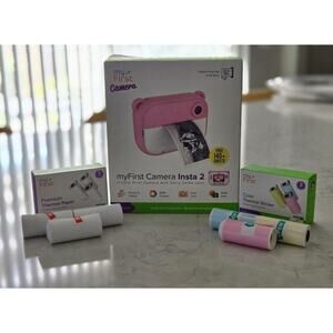 myFirst Camera Insta2 Starter Bundel! Color: Pink ( Prints Black & White Photos)